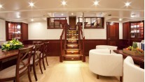 Sailing yacht Annagine - Lower Salon looking aft to Upper Salon